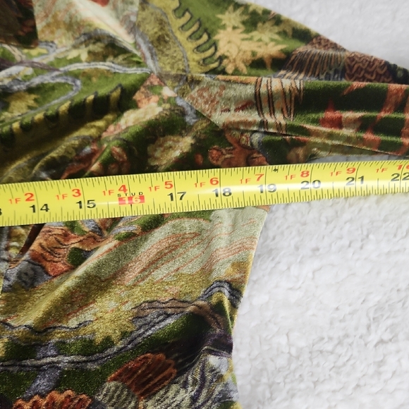 Beautiful Stretchy Vintage Velvet Floral Lightweight Long Coat S M L - Picture 11 of 16